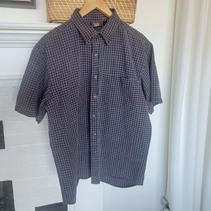 Vintage Metro One Men's Checkered Short Sleeve Button Up Shirt Size Large